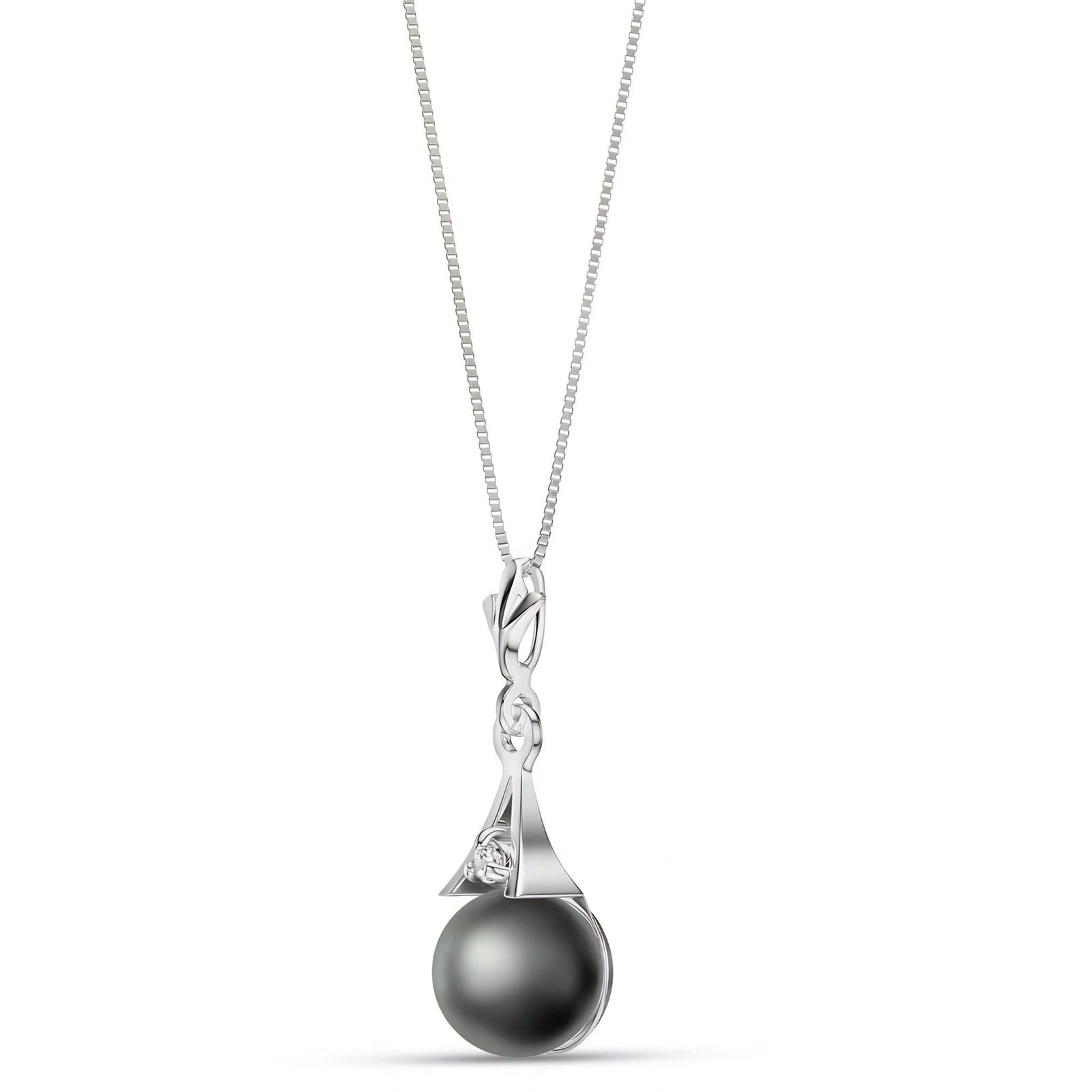White Gold Necklace Pearl 10K — Albertina