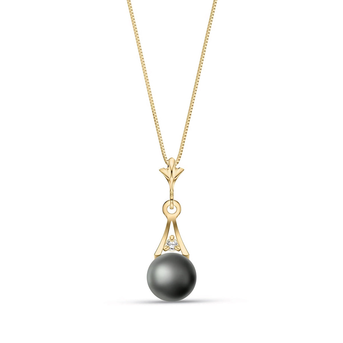 Yellow Gold Necklace Pearl 10K — Albertina