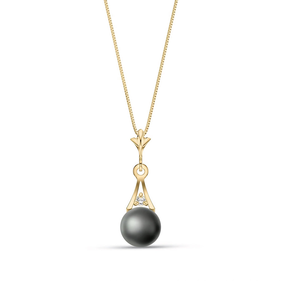 Yellow Gold Necklace Pearl 10K — Albertina