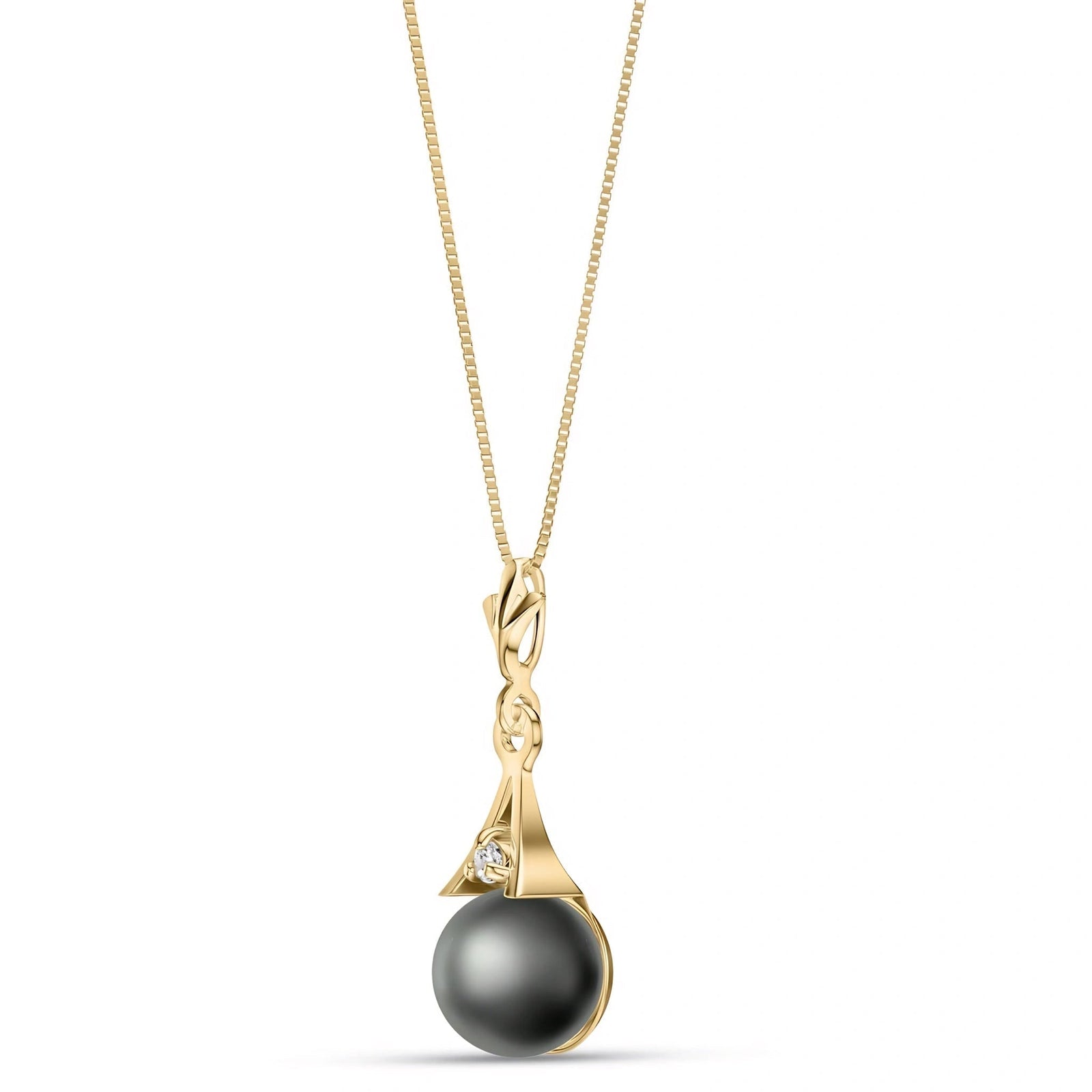 Yellow Gold Necklace Pearl 10K — Albertina