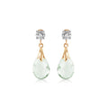 Yellow Gold Bloom Earrings Green Amethyst 10K — Albina