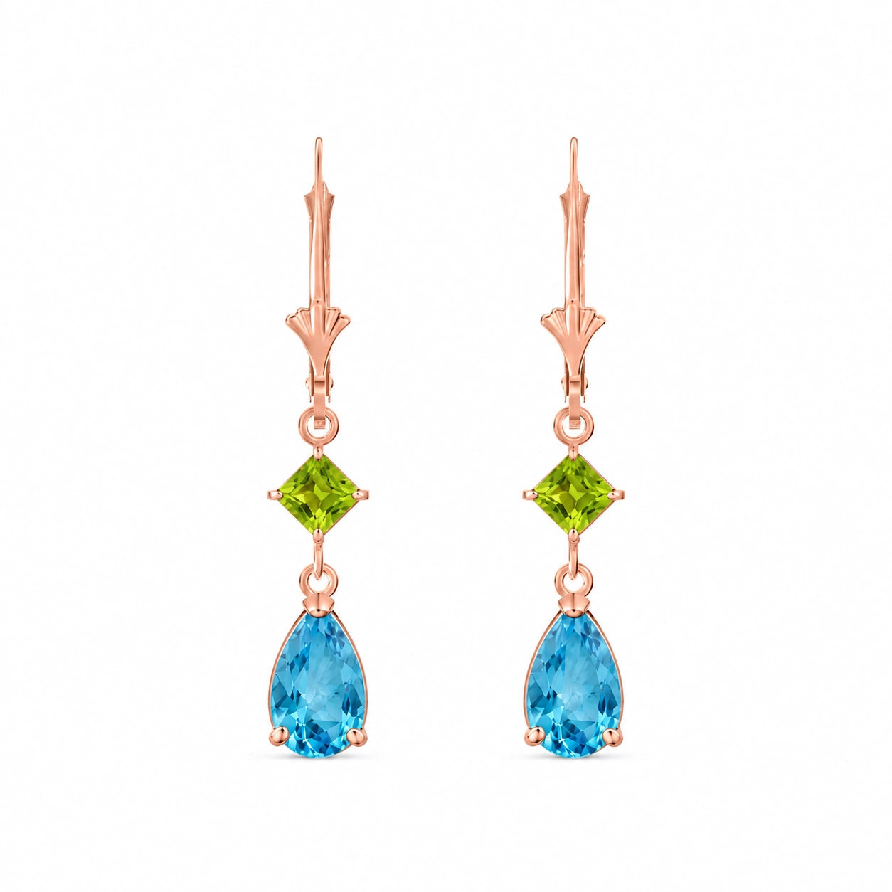 Rose Gold Blue Topaz & Peridot — Evangelista