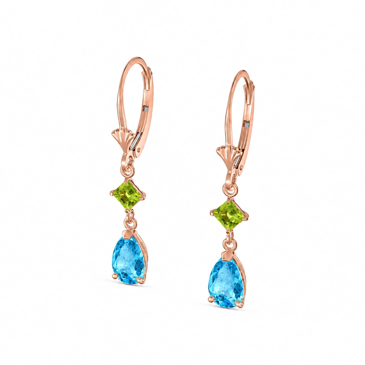 Rose Gold Blue Topaz & Peridot — Evangelista