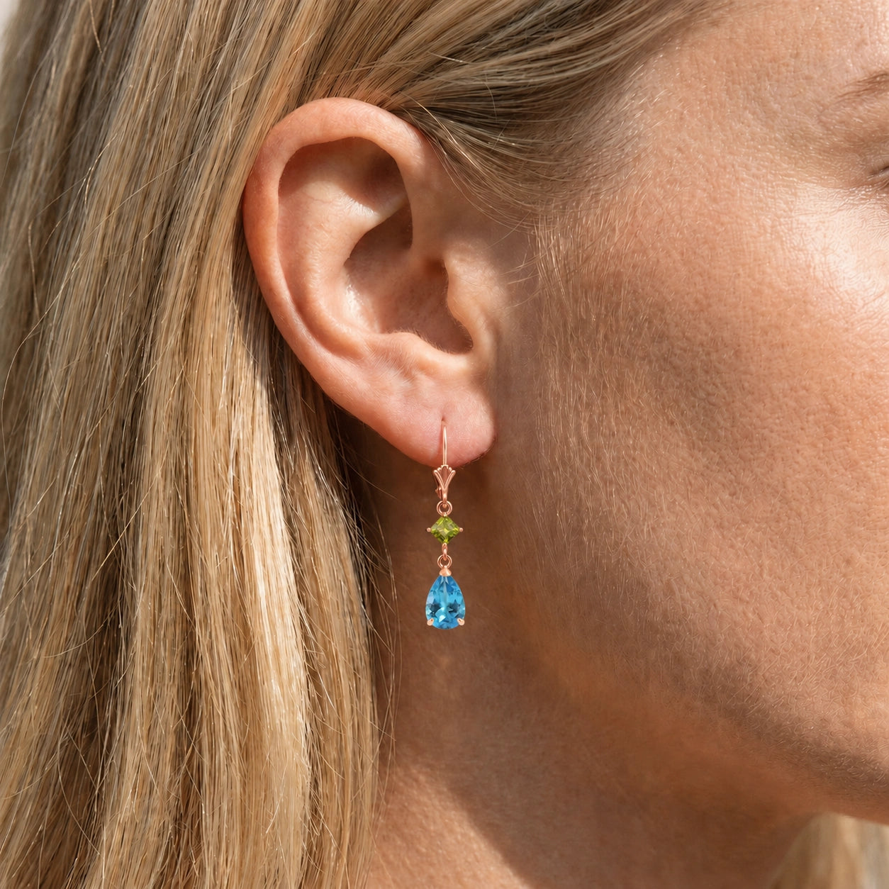 Rose Gold Blue Topaz & Peridot — Evangelista