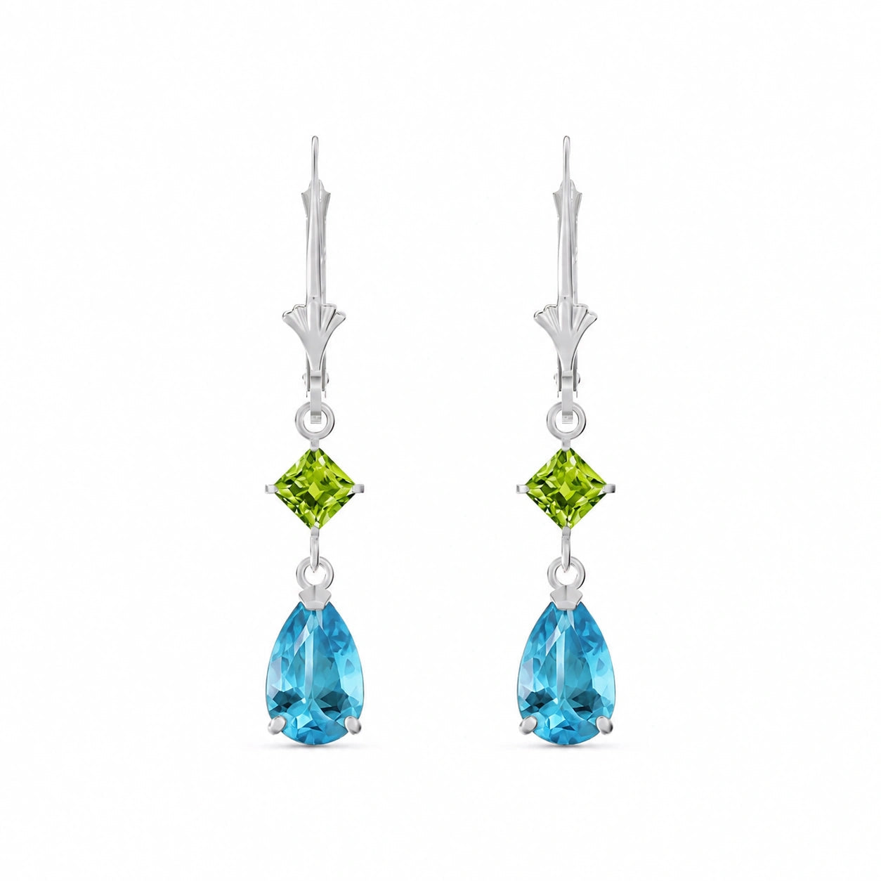 White Gold Blue Topaz & Peridot — Evangelista