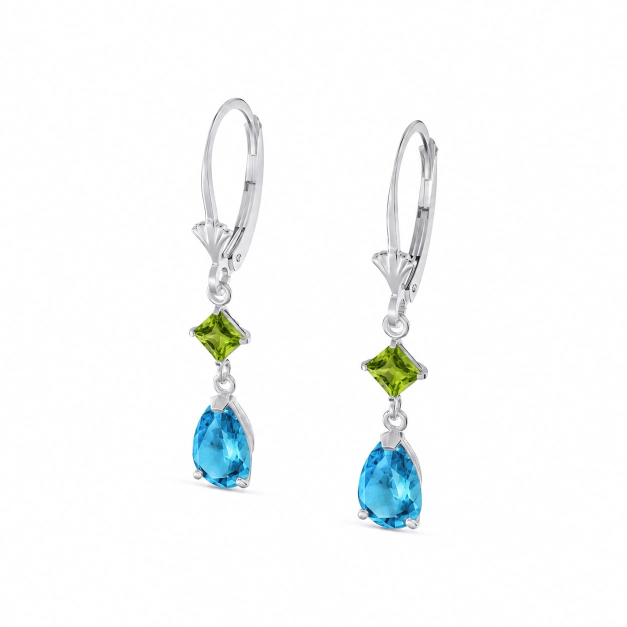 White Gold Blue Topaz & Peridot — Evangelista