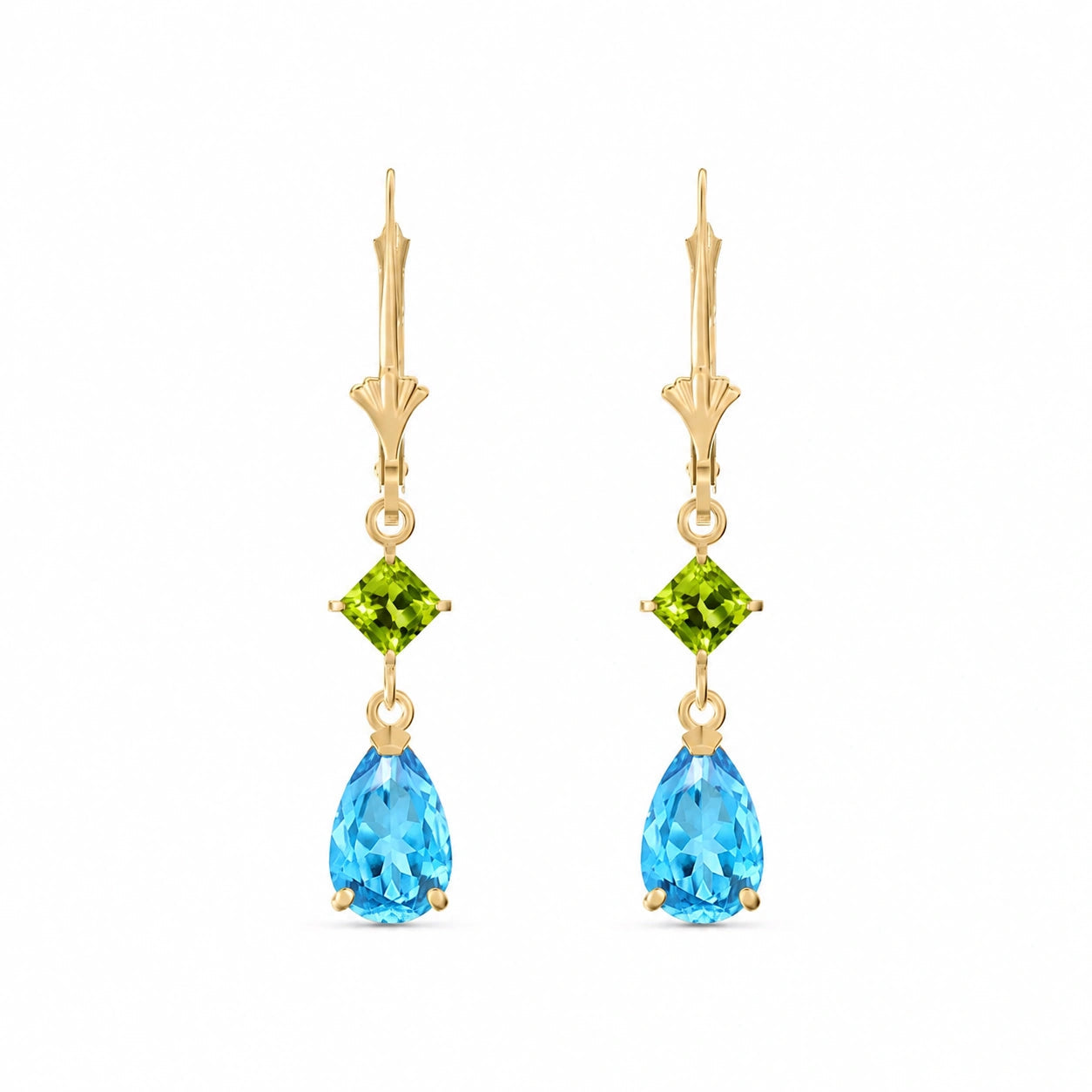 Yellow Gold Blue Topaz & Peridot — Evangelista