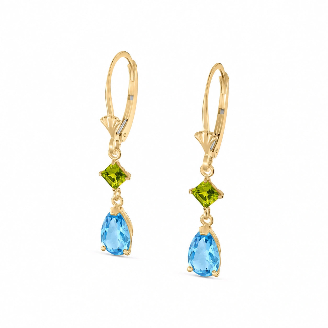 Yellow Gold Blue Topaz & Peridot — Evangelista