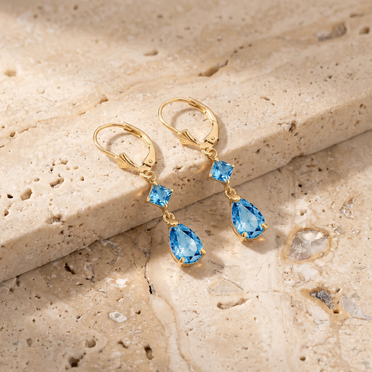 Yellow Gold Blue Topaz — Evangelista