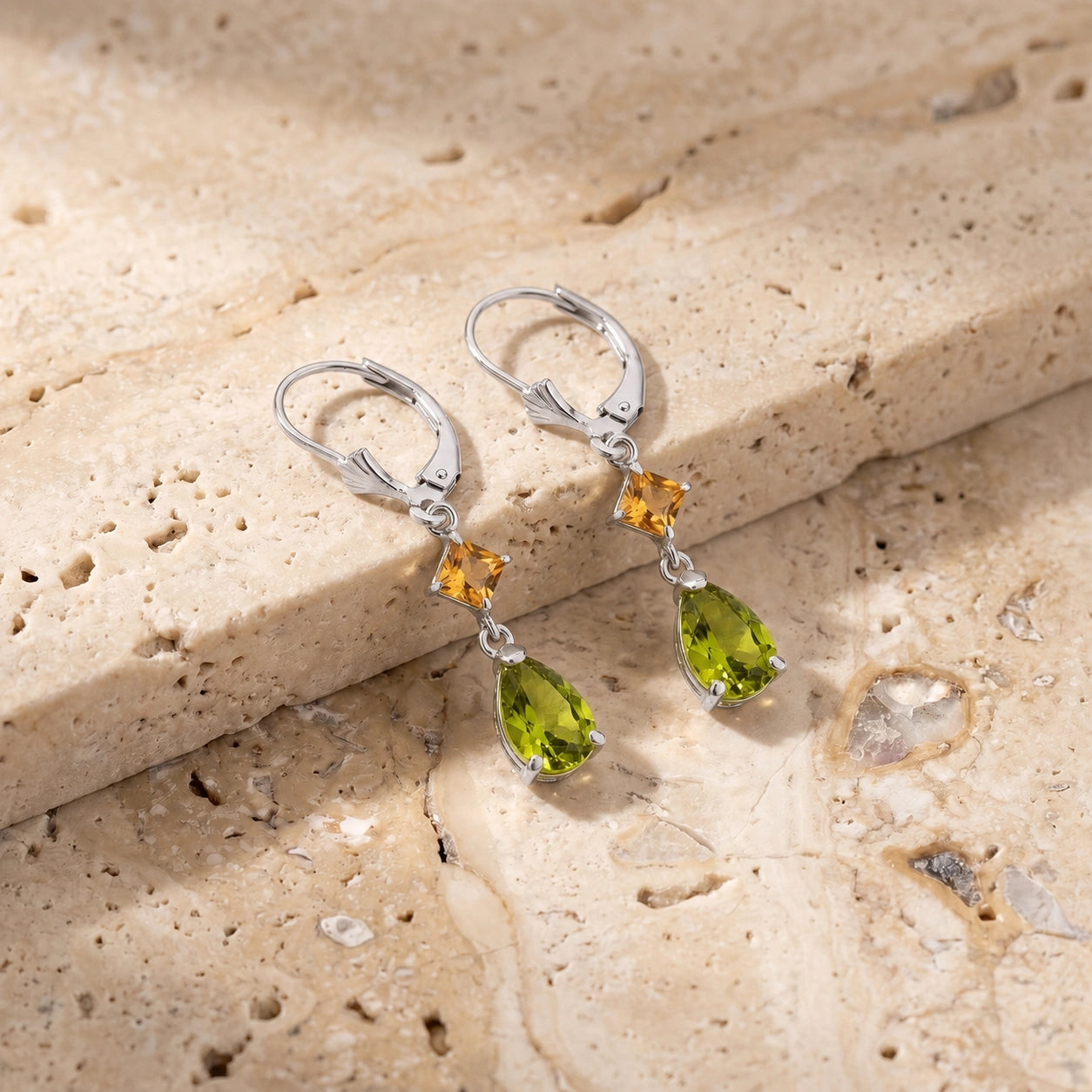 White Gold Citrine & Peridot — Evangelista