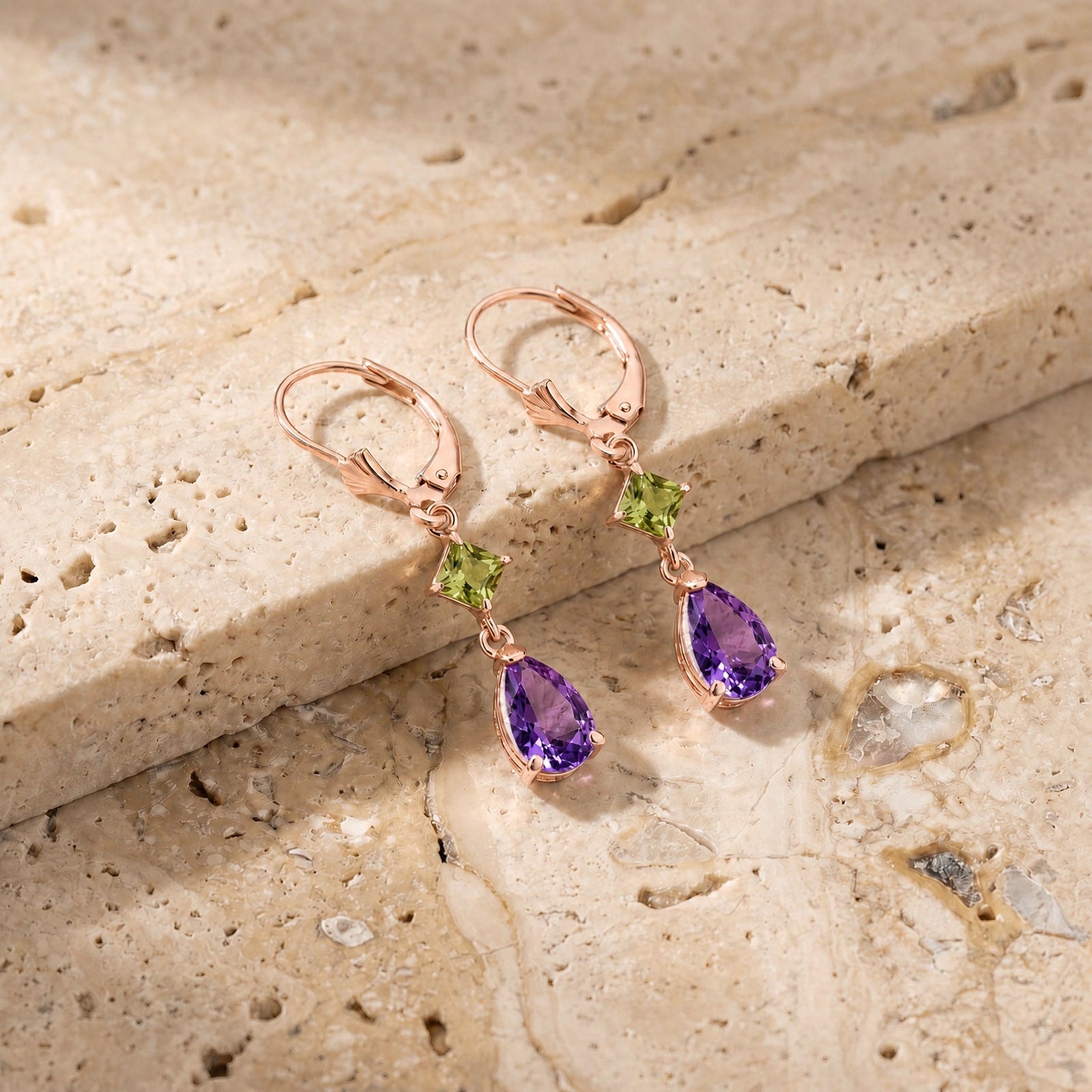 Rose Gold Peridot & Amethyst — Evangelista
