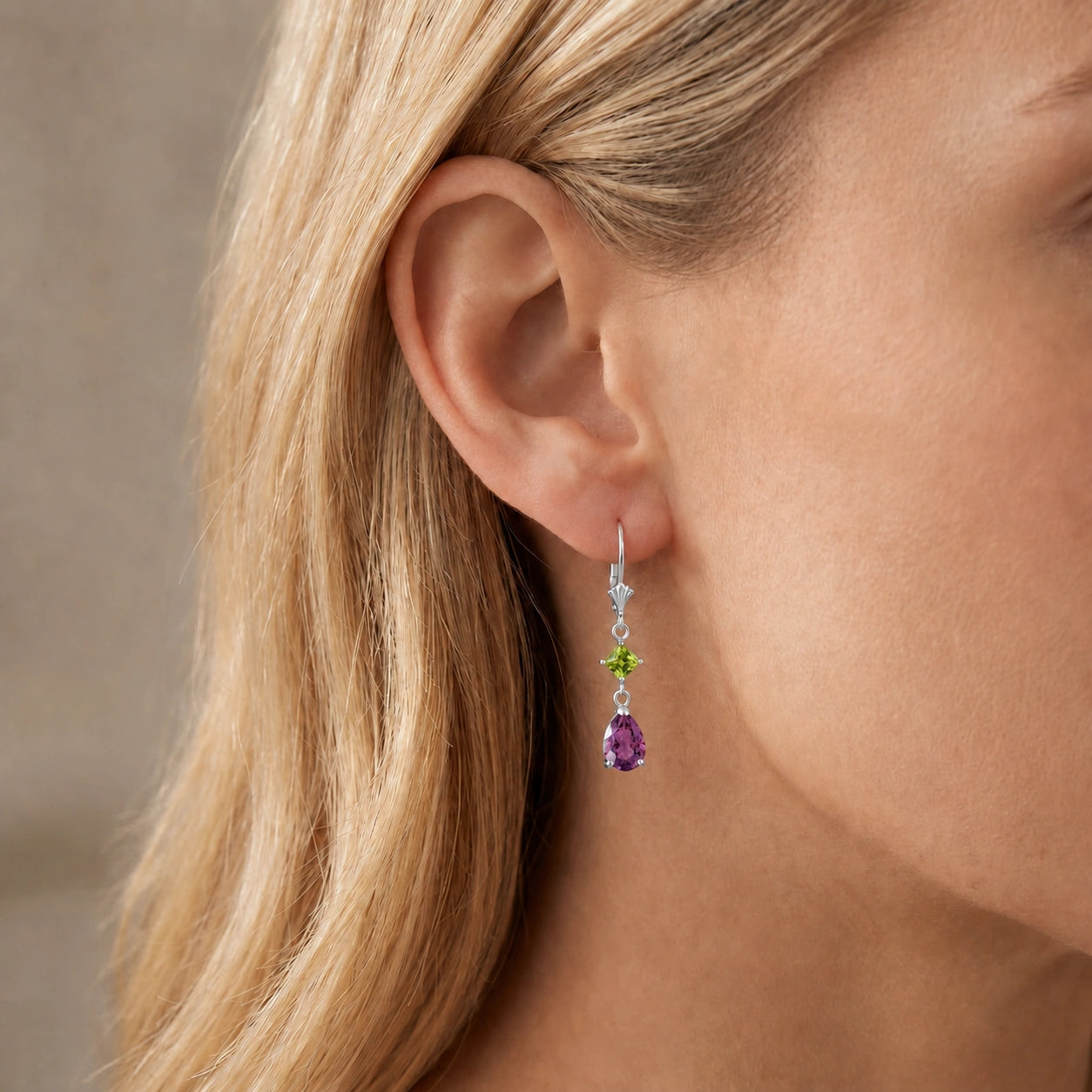 White Gold Peridot & Amethyst — Evangelista