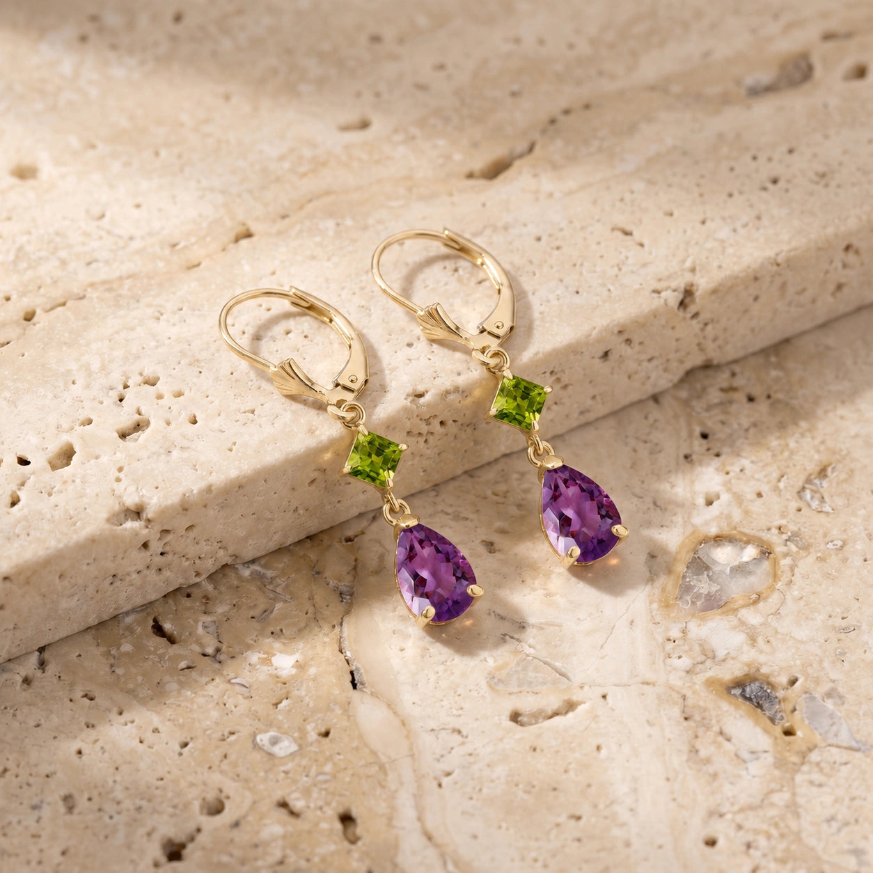Yellow Gold Peridot & Amethyst — Evangelista