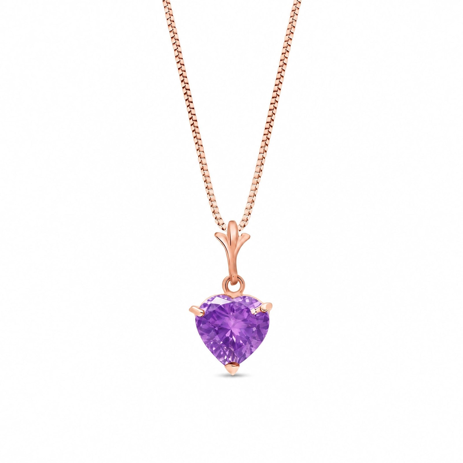 Rose Gold Classic Necklace Amethyst 10K — Alida