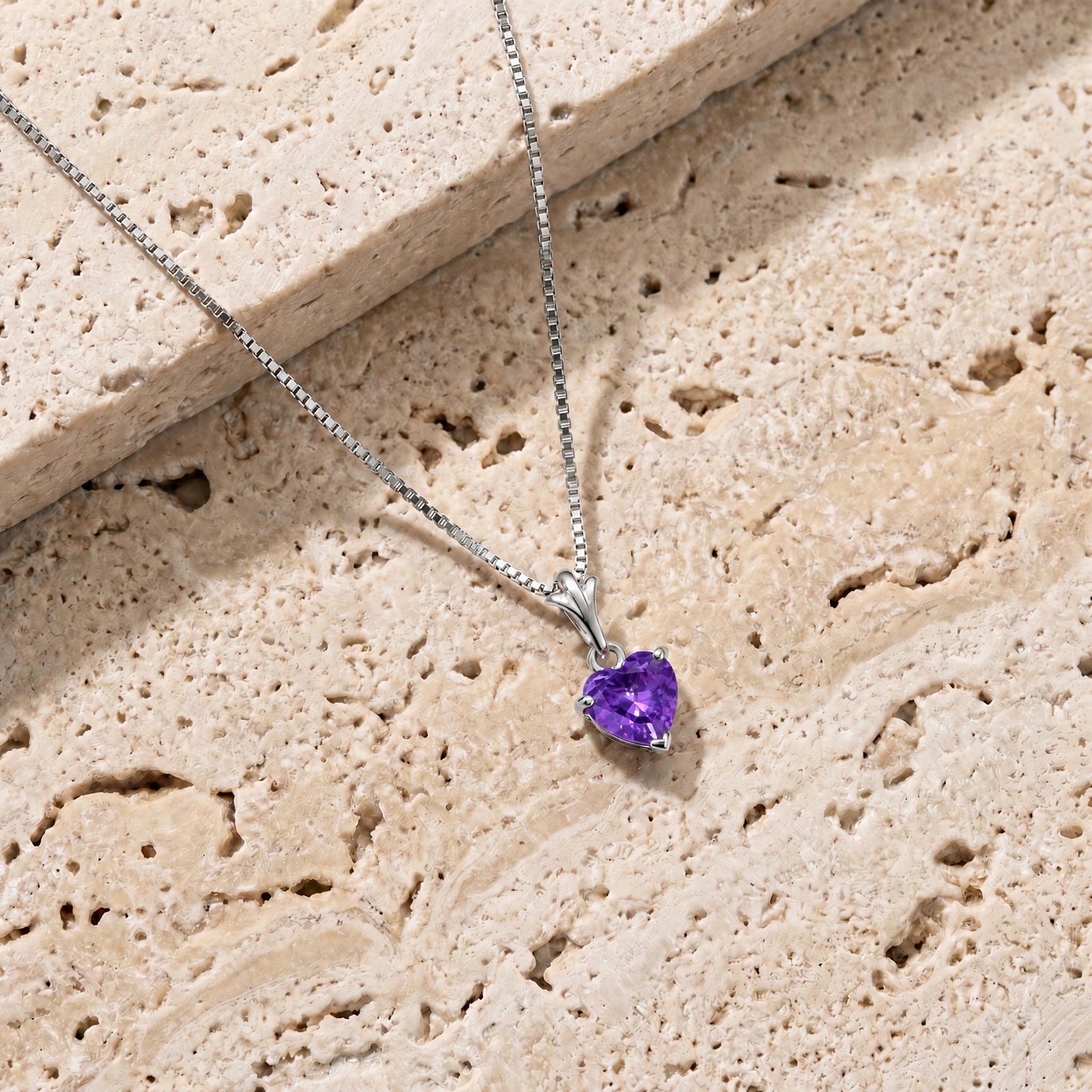 White Gold Classic Necklace Amethyst 10K — Alida