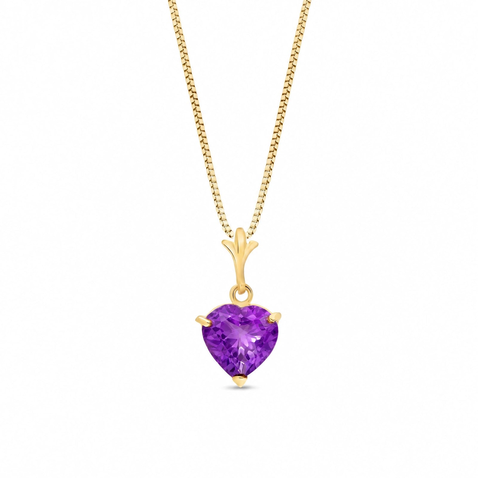 Yellow Gold Classic Necklace Amethyst 10K — Alida