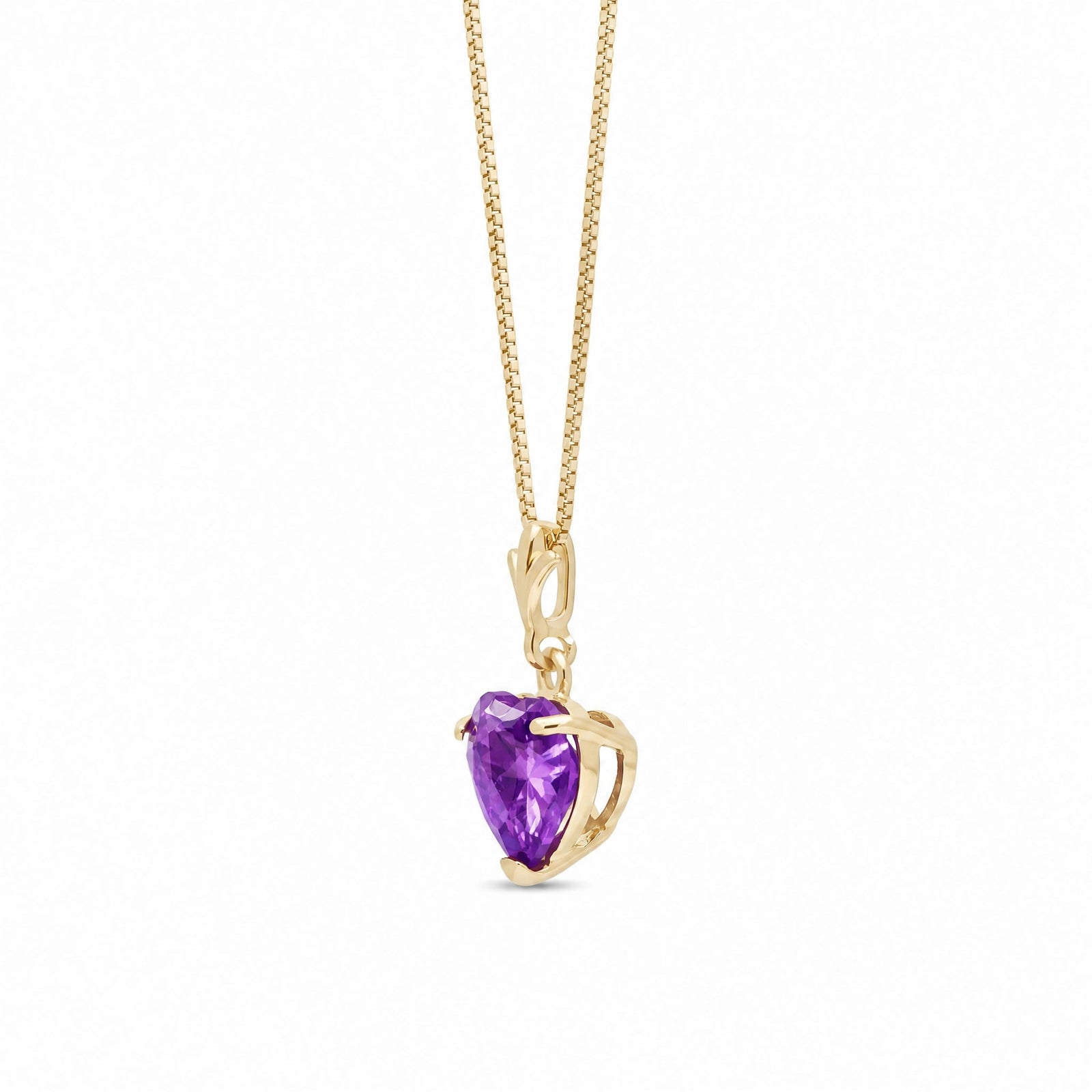 Yellow Gold Classic Necklace Amethyst 10K — Alida