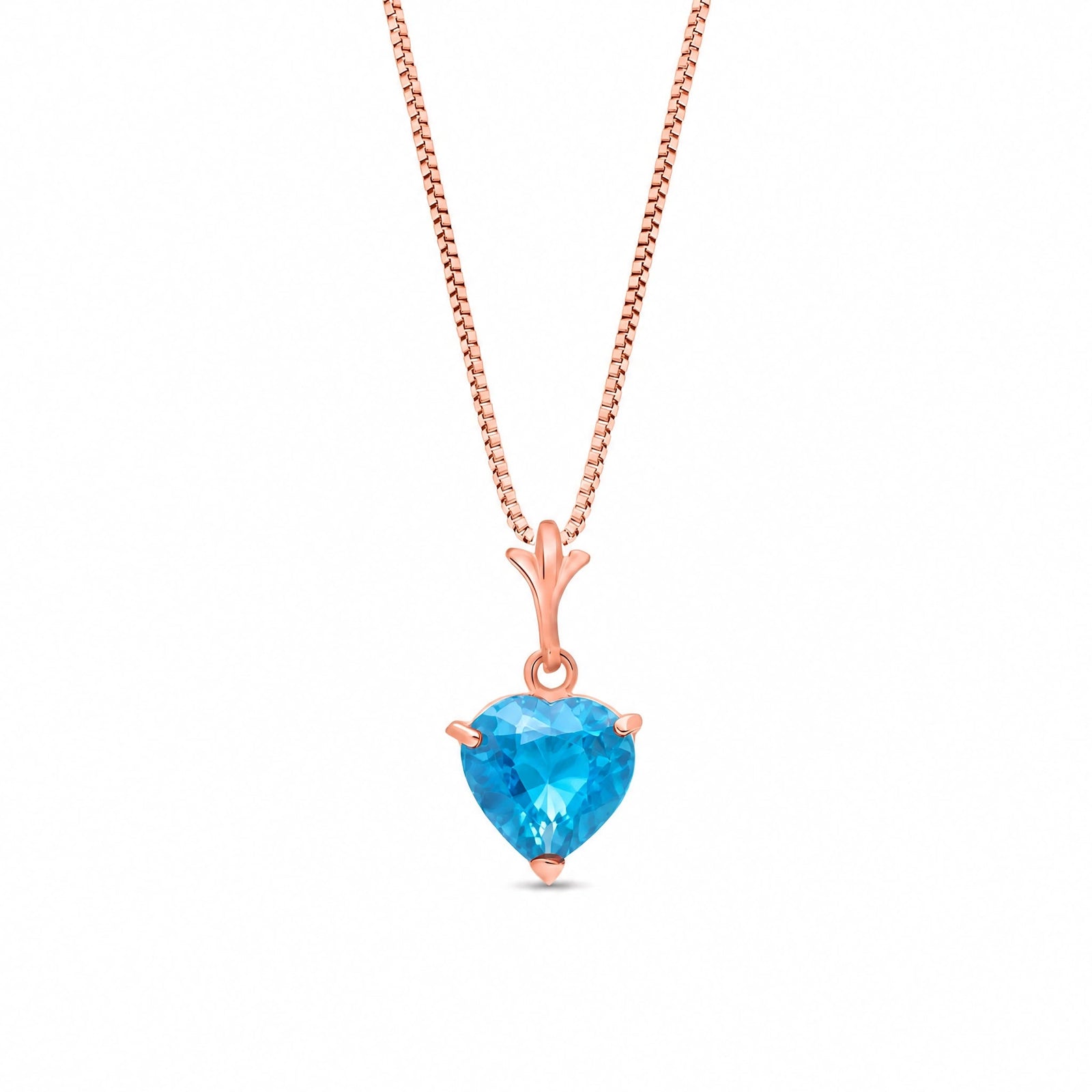 Rose Gold Classic Necklace Blue Topaz 10K — Alida