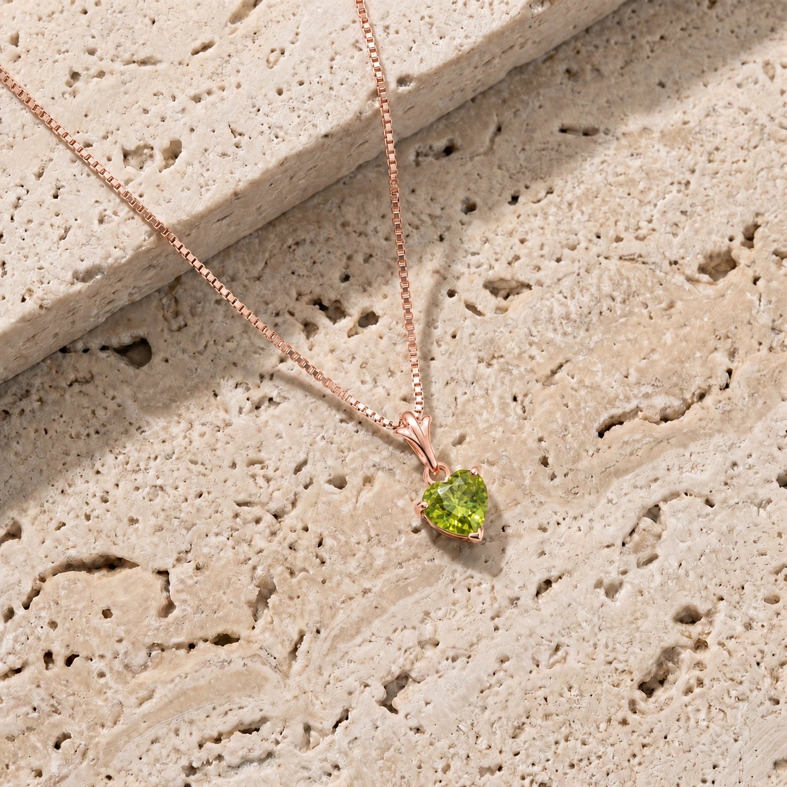 Rose Gold Classic Necklace Peridot 10K — Alida