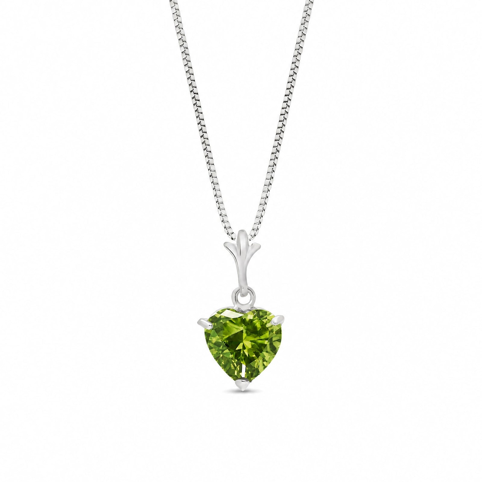White Gold Classic Necklace Peridot 10K — Alida