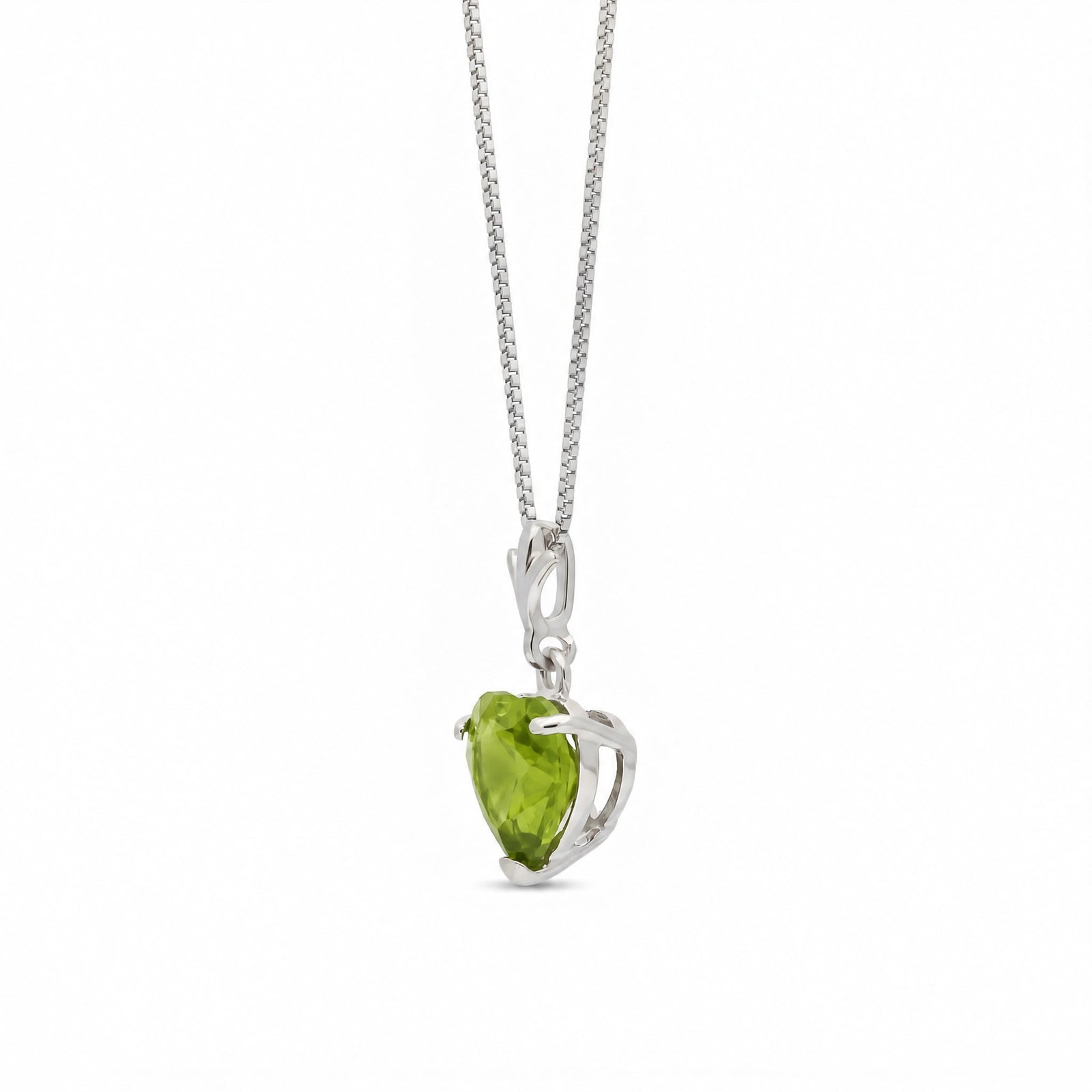 White Gold Classic Necklace Peridot 10K — Alida