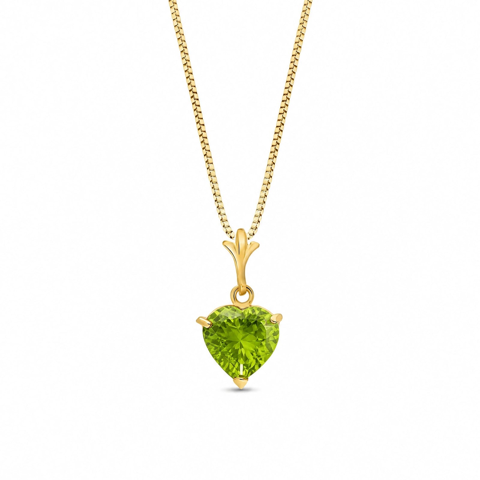 Yellow Gold Classic Necklace Peridot 10K — Alida
