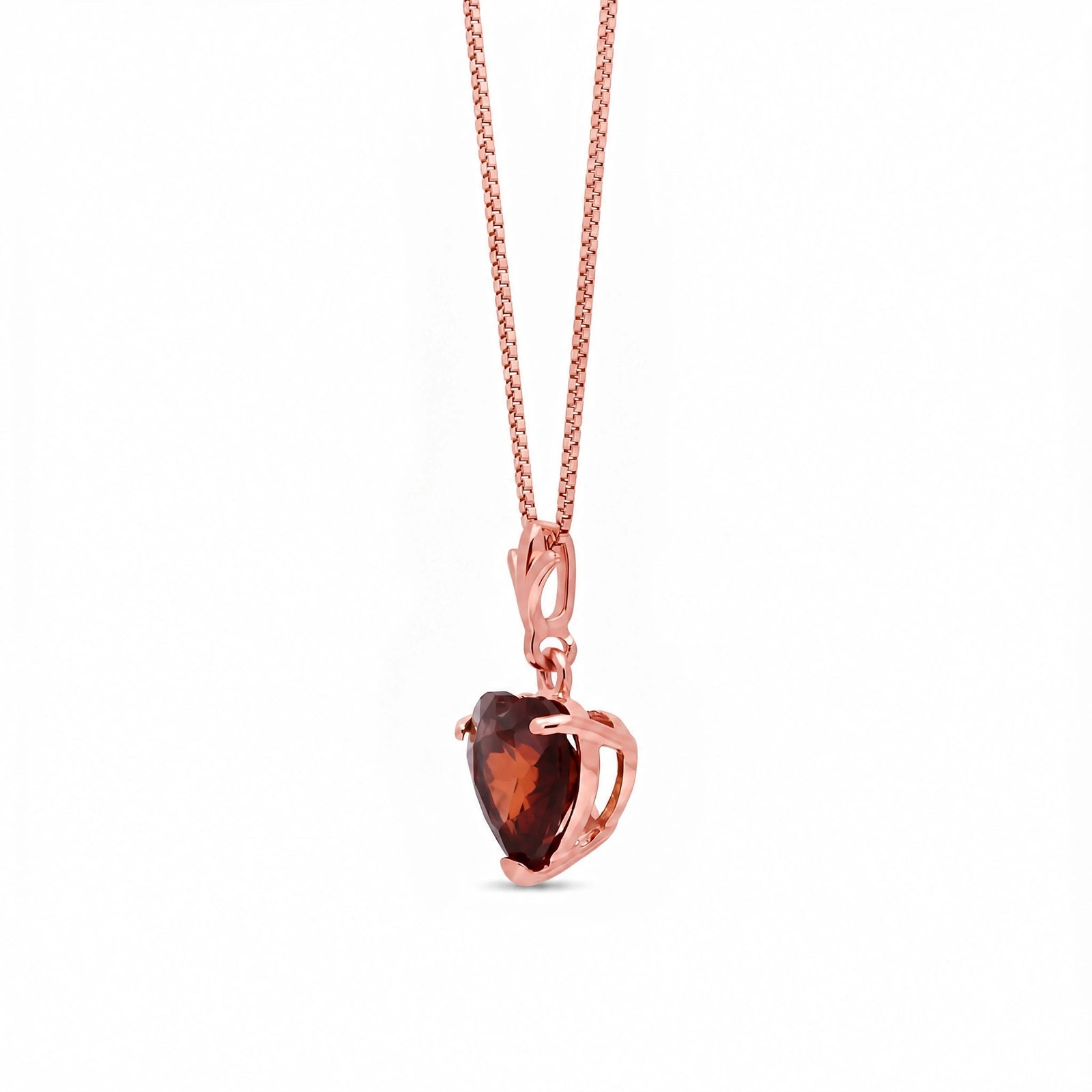 Rose Gold Classic Necklace Garnet 10K — Alida