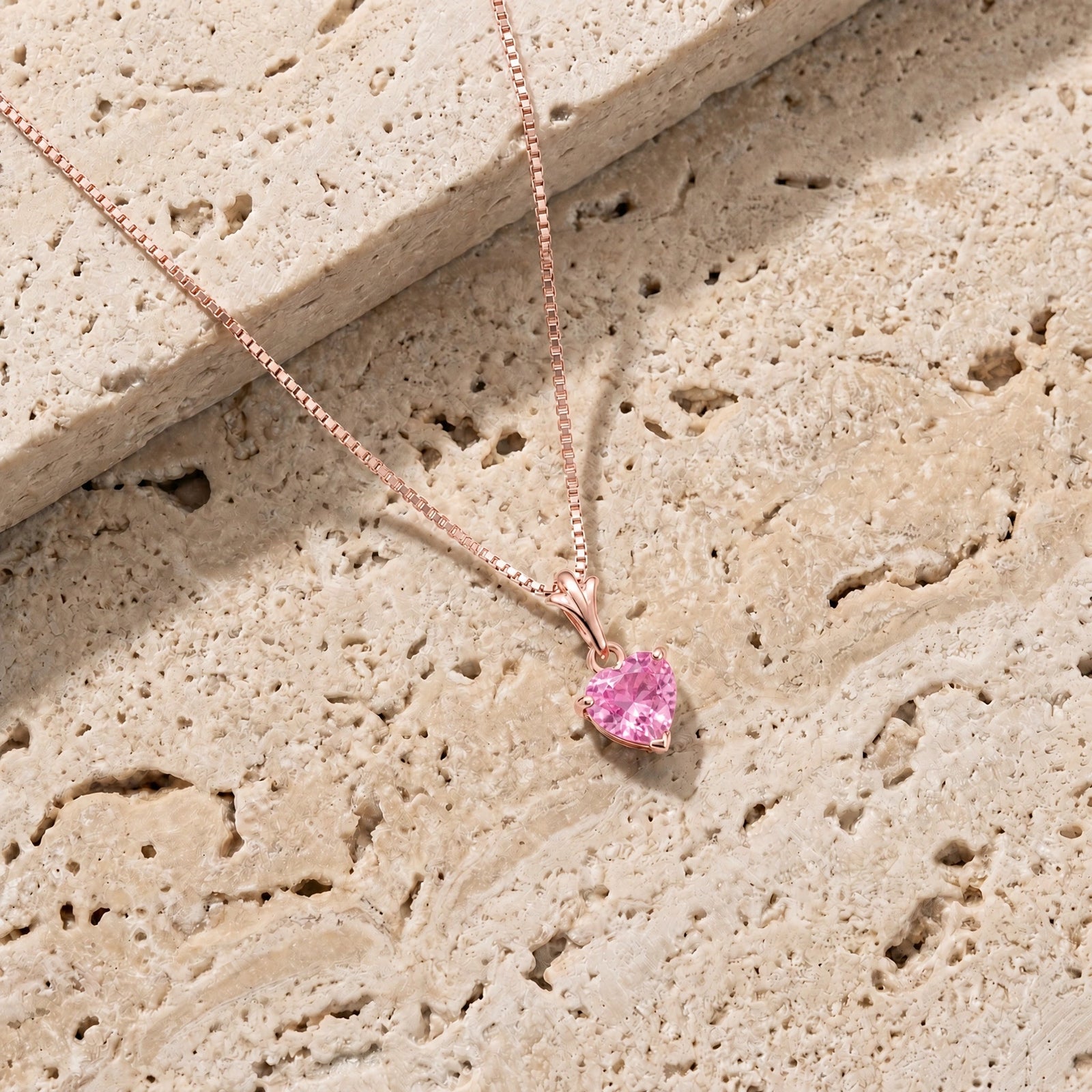 Rose Gold Classic Necklace Pink Topaz 10K — Alida