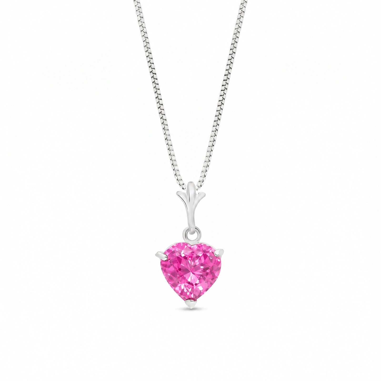 White Gold Classic Necklace Pink Topaz 10K — Alida