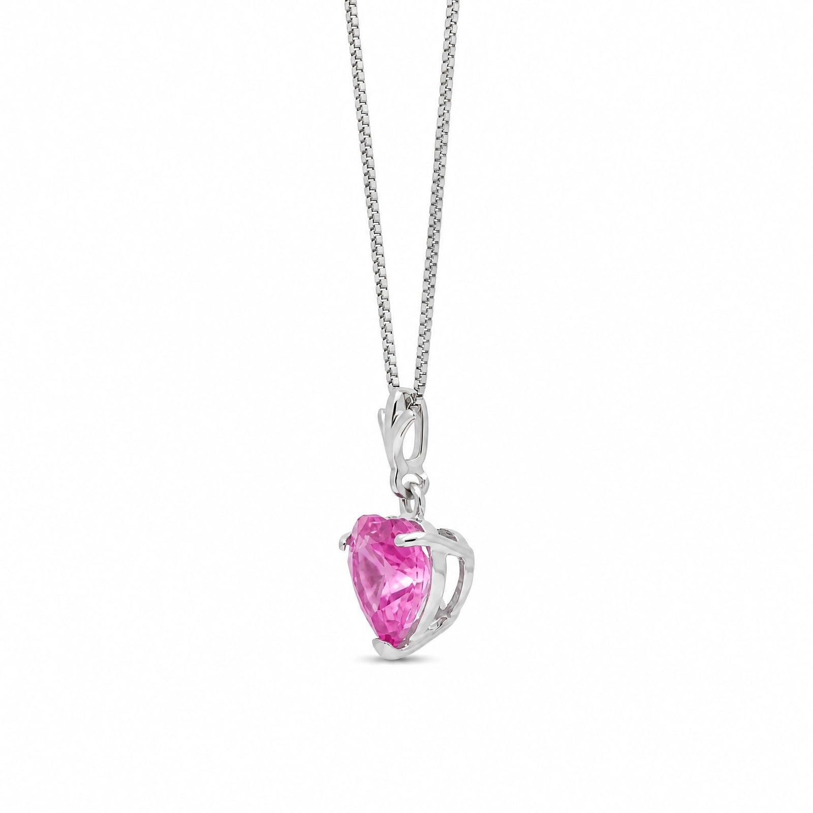 White Gold Classic Necklace Pink Topaz 10K — Alida