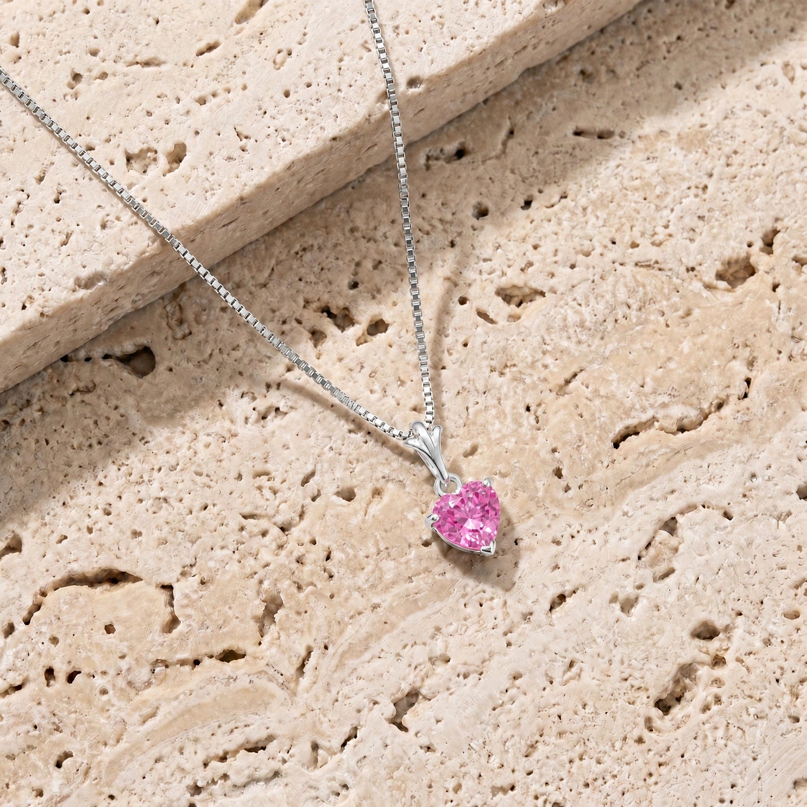 White Gold Classic Necklace Pink Topaz 10K — Alida