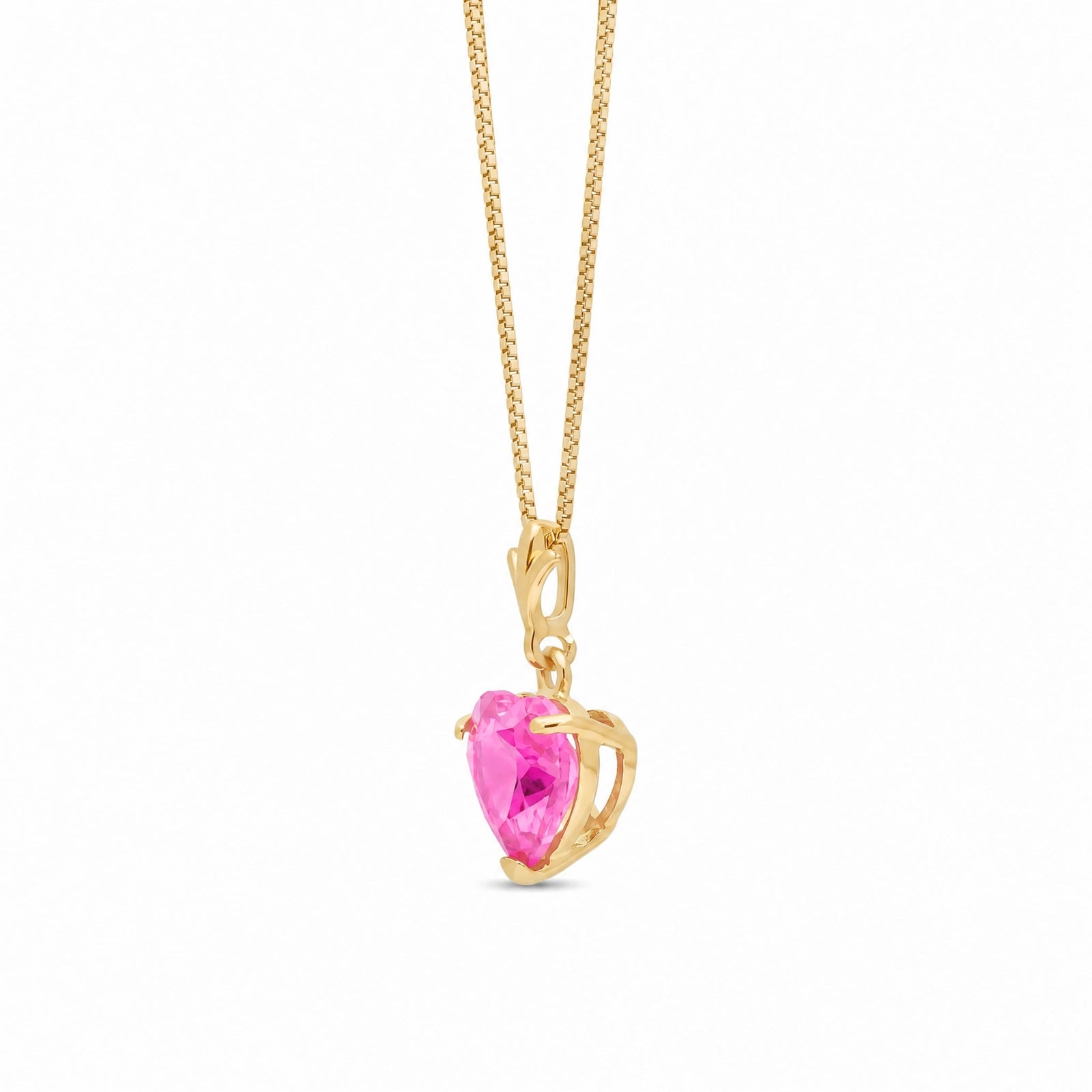 Yellow Gold Classic Necklace Pink Topaz 10K — Alida