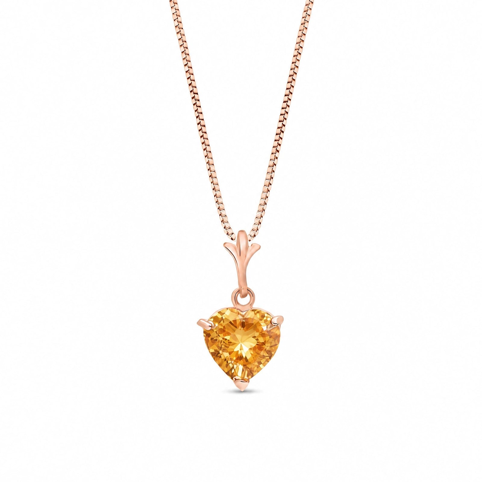 Rose Gold Classic Necklace Citrine 10K — Alida