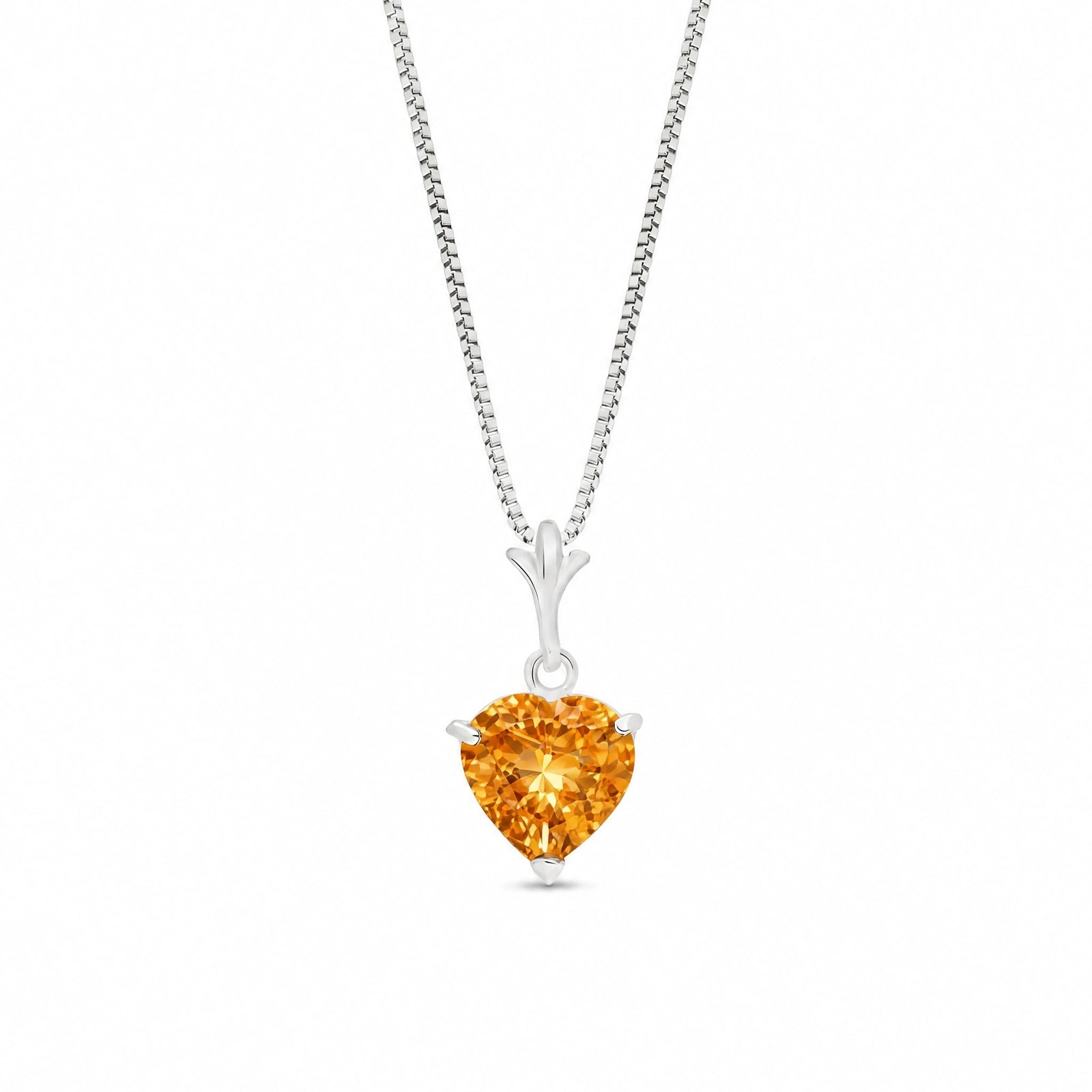 White Gold Classic Necklace Citrine 10K — Alida