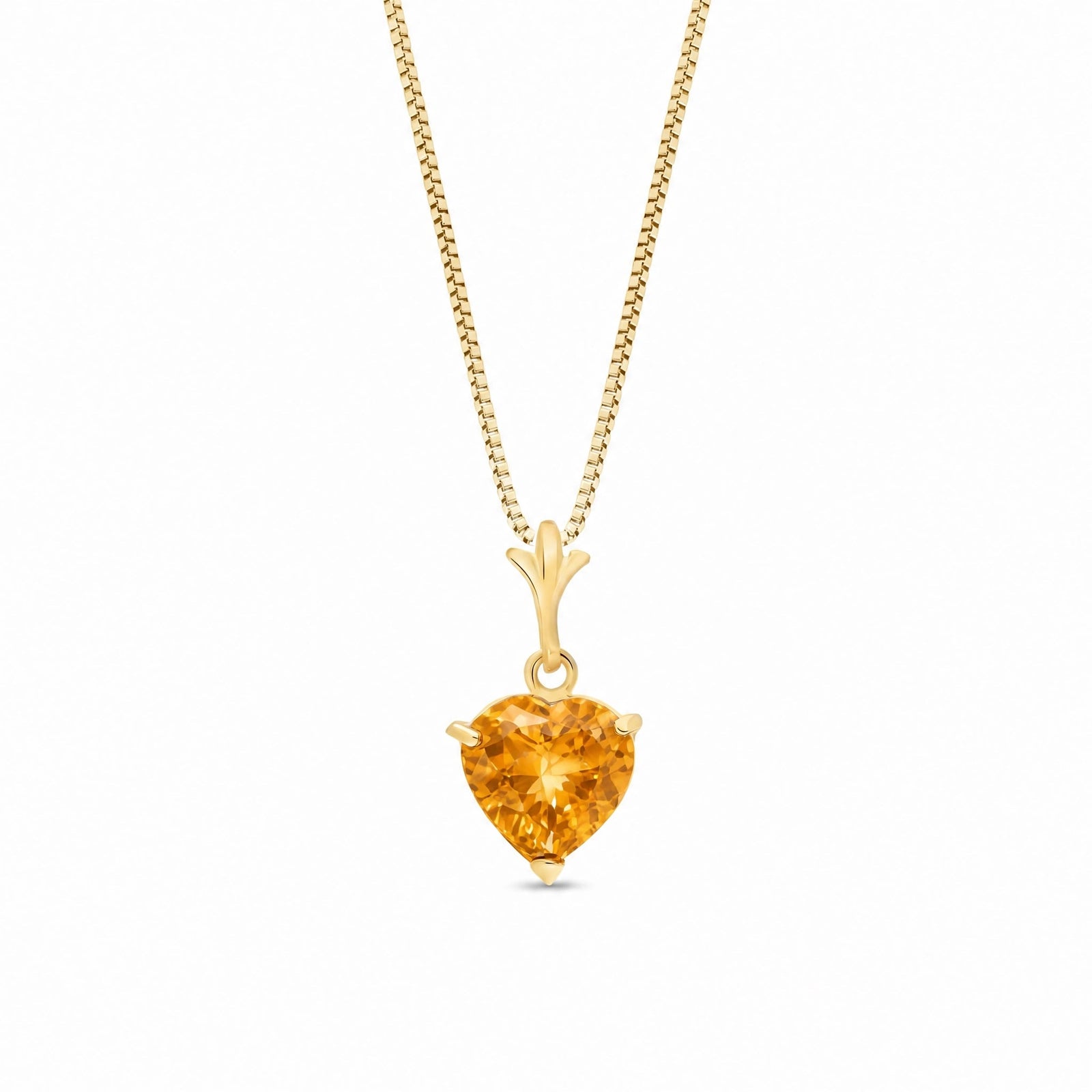 Yellow Gold Classic Necklace Citrine 10K — Alida