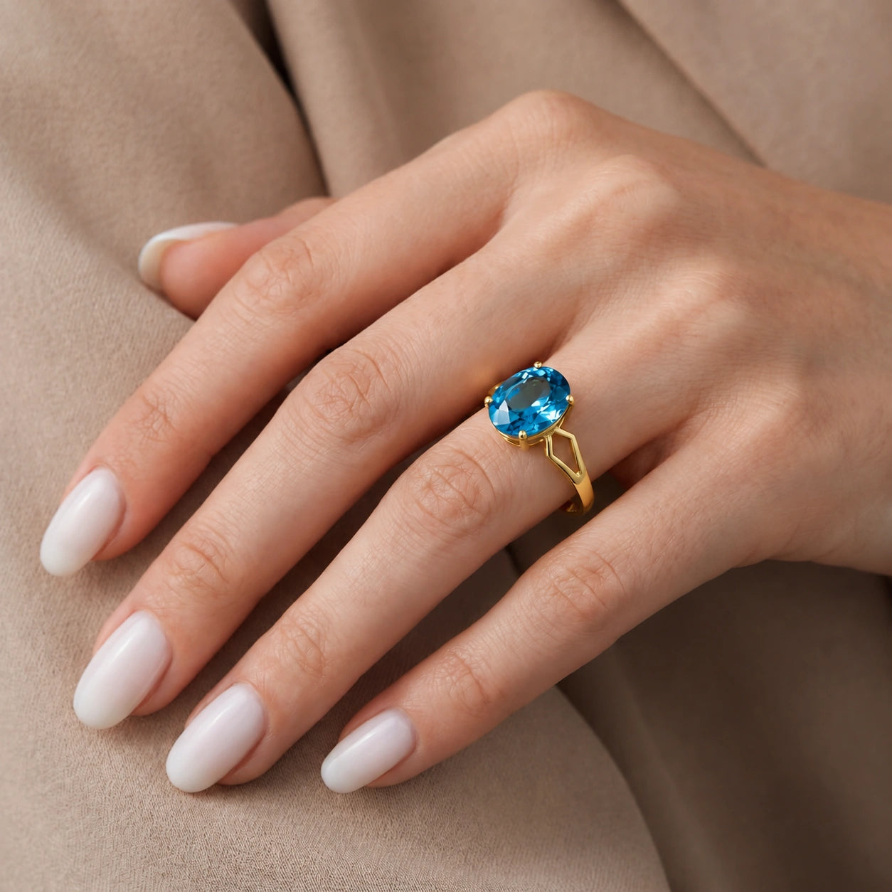 Yellow Gold Blue Topaz — Vanda