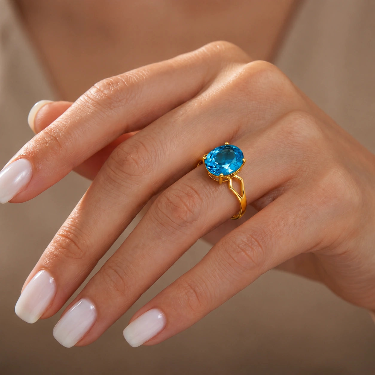 Yellow Gold Blue Topaz — Vanda