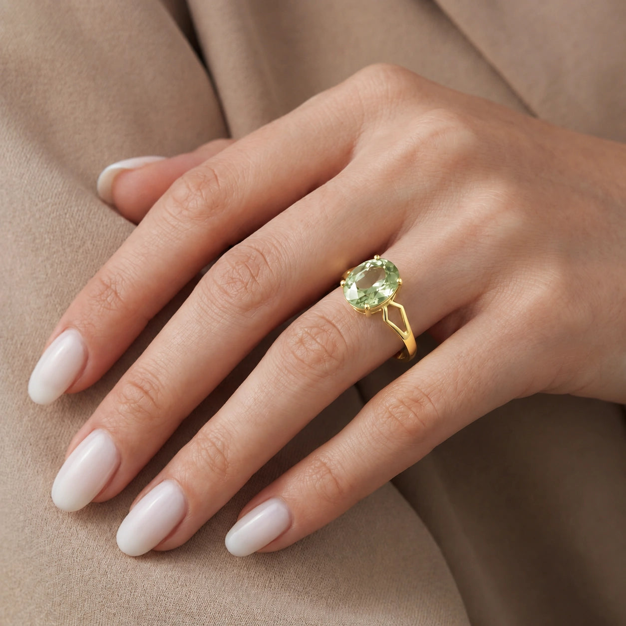 Yellow Gold Green Amethyst — Vanda