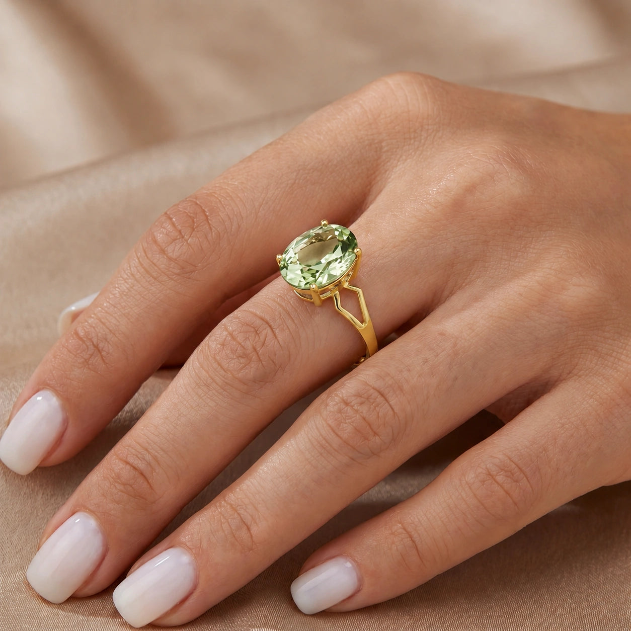 Yellow Gold Green Amethyst — Vanda