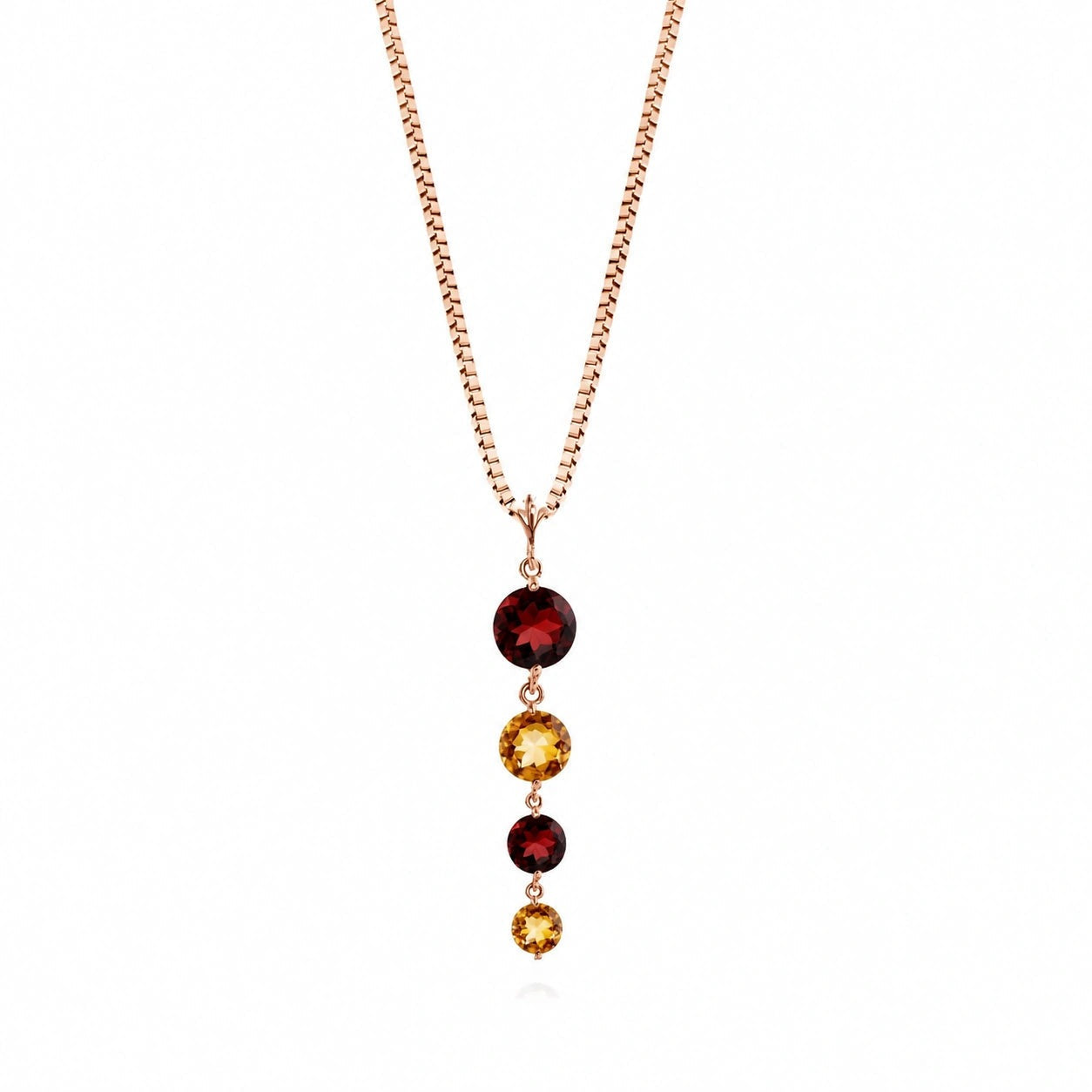Rose Gold Classic Necklace Blue Topaz 10K — Clementina