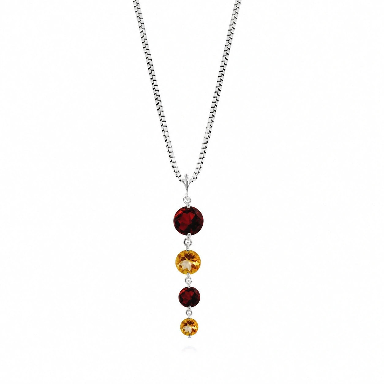 White Gold Classic Necklace Blue Topaz 10K — Clementina