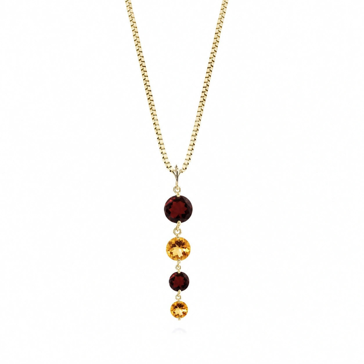 Yellow Gold Classic Necklace Blue Topaz 10K — Clementina