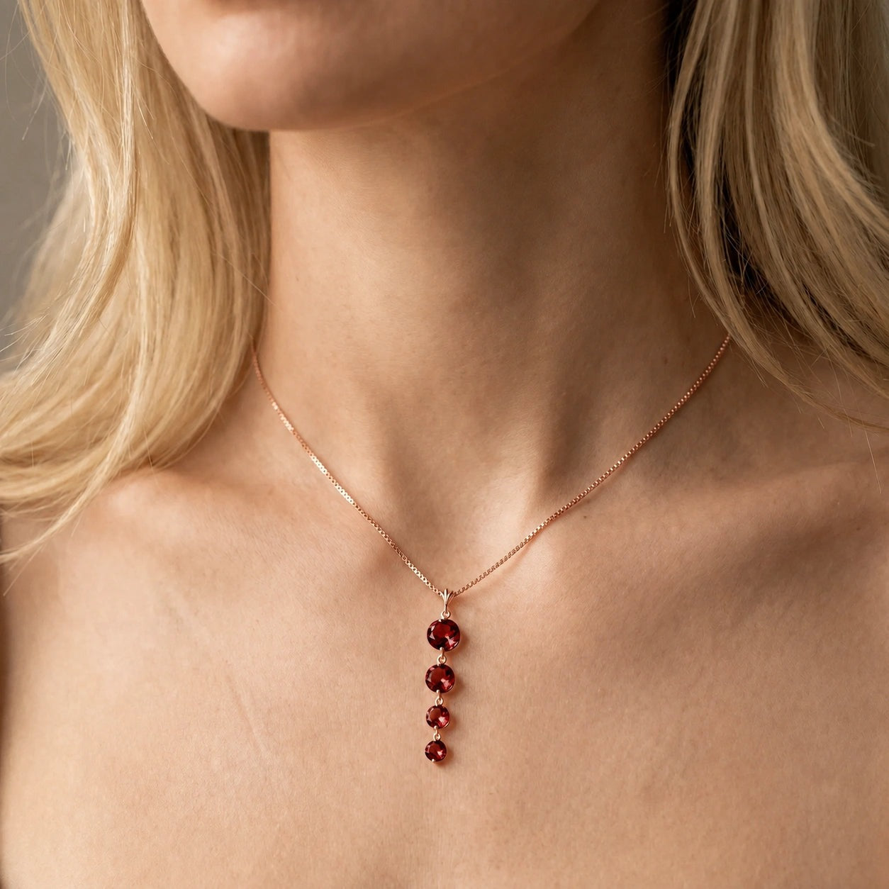 Rose Gold Classic Necklace Citrine 10K — Clementina