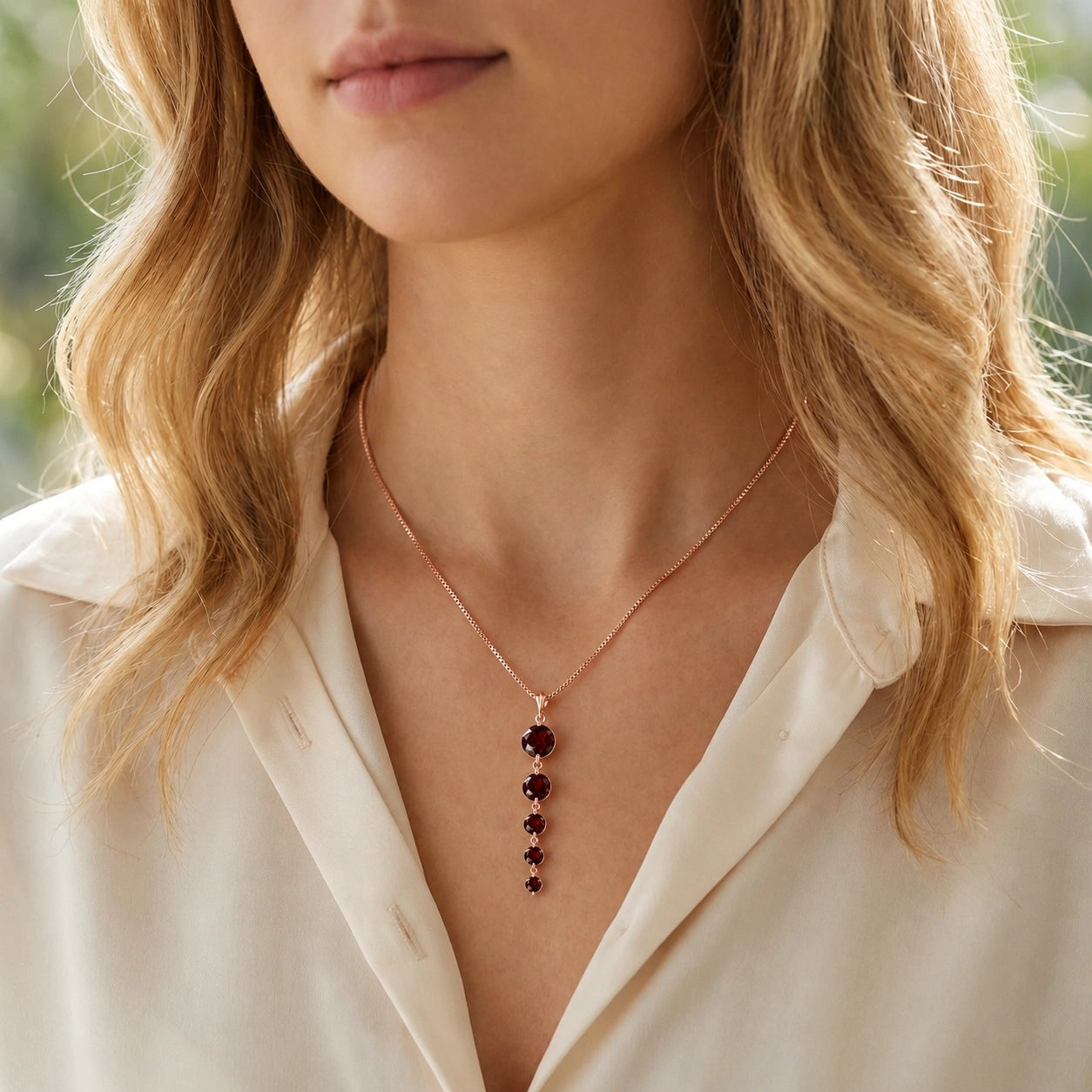 Rose Gold Classic Necklace Citrine 10K — Clementina