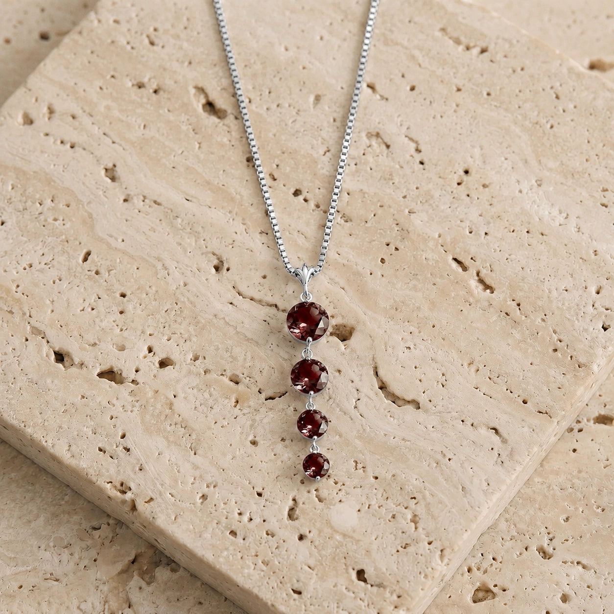 White Gold Classic Necklace Citrine 10K — Clementina