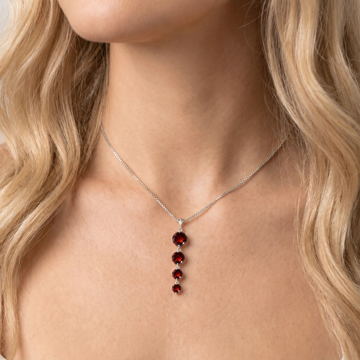 White Gold Classic Necklace Citrine 10K — Clementina