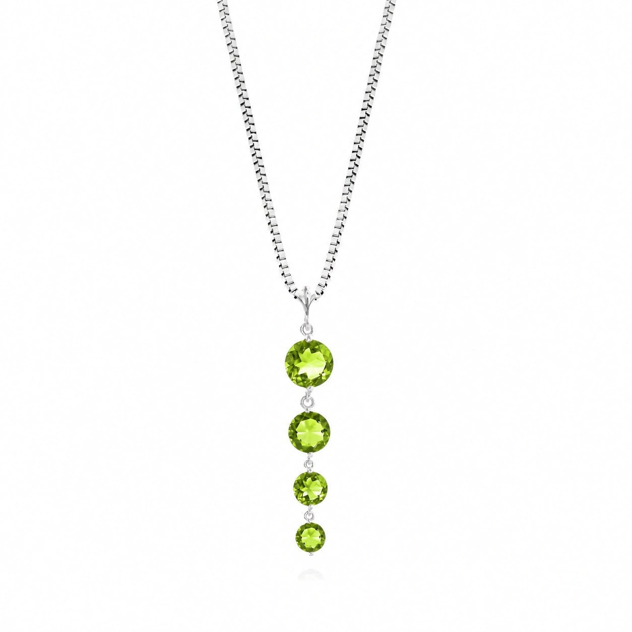 White Gold Classic Necklace Peridot 10K — Clementina