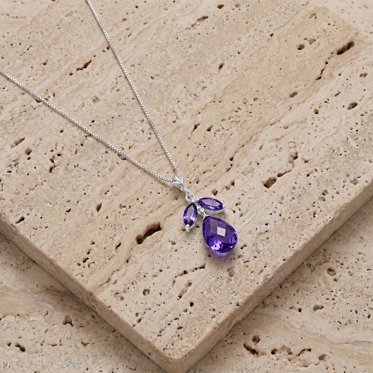 White Gold Atelier Necklace Amethyst 10K — Marilena