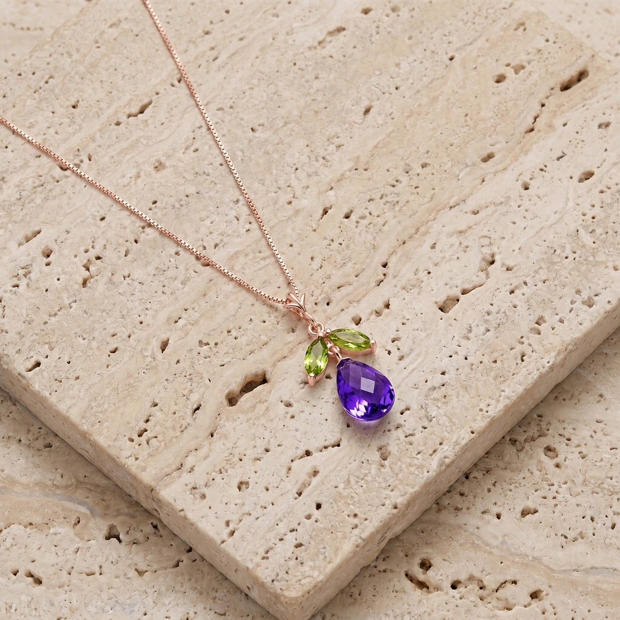 Rose Gold Atelier Necklace Blue Topaz 10K — Marilena