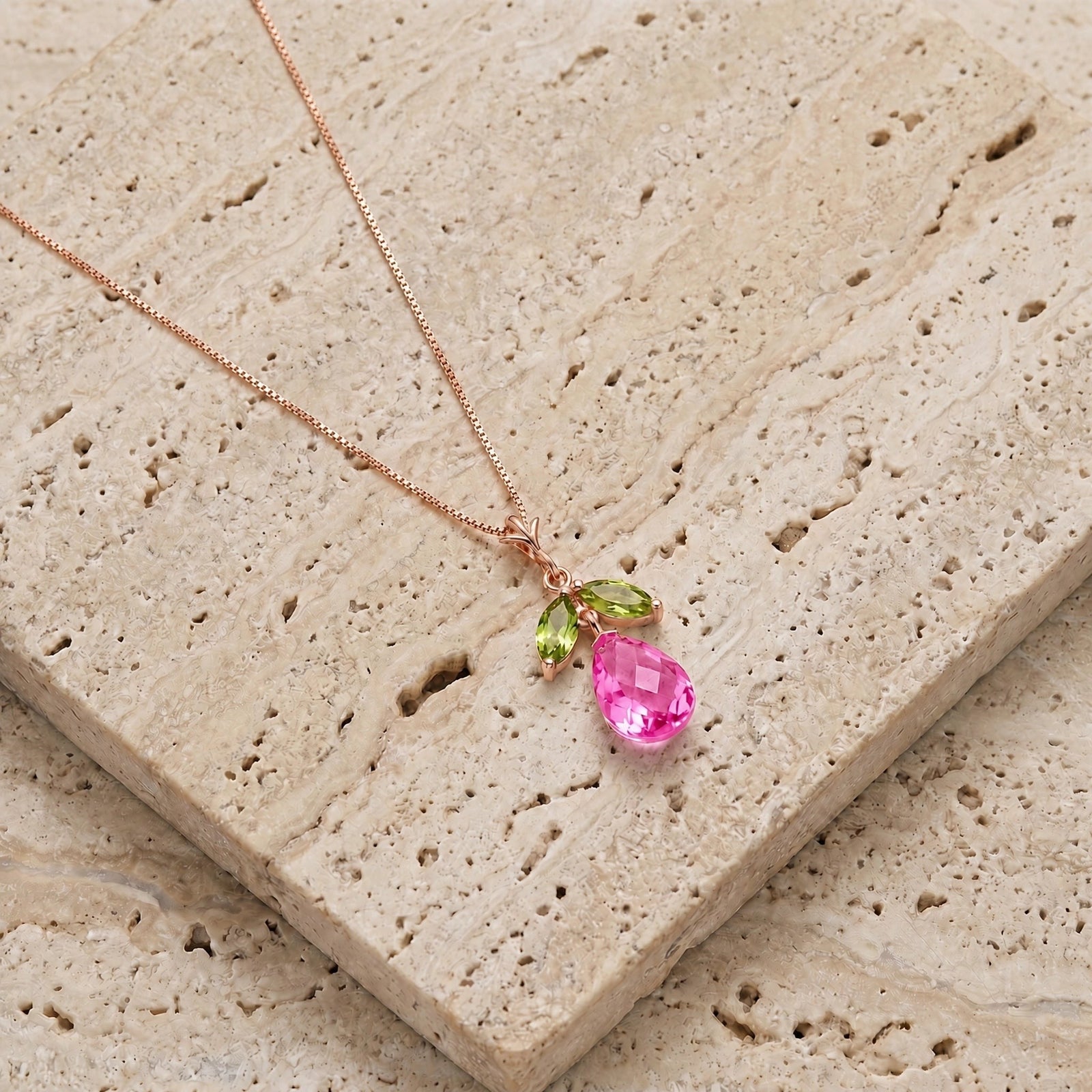 Rose Gold Atelier Necklace Citrine 10K — Marilena